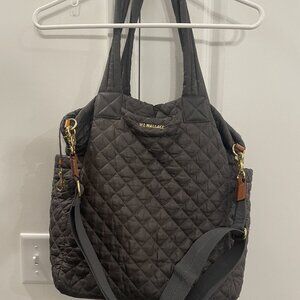 MZ WALLACE, LARGE, MAX 2 TOTE, CHARCOAL GRAY, SOME MINOR WEAR